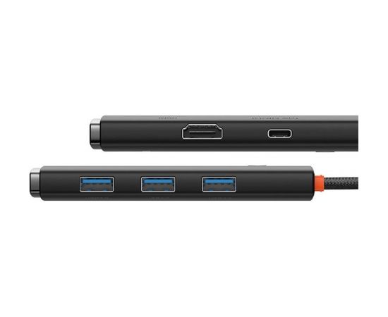 HUB Baseus Lite Series 5-Port USB-C to HDMI+USB3.0x3+PD (Black)
