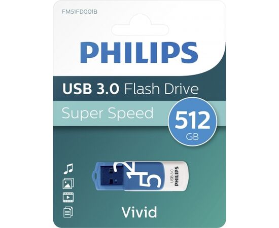 Pendrive Philips USB 3.0 512GB Vivid Edition Spring Blue