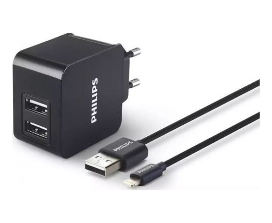Tīkla lādētājs Philips DLP2307 2x USB-A 3 A lightning Зарядные устройства