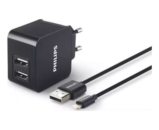 Tīkla lādētājs Philips DLP2307 2x USB-A 3 A lightning