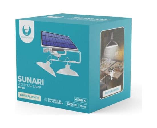 Forever Light SUNARI Двойная солнечная лампа LED / FLS-80 / 6W / 520lm /  4500K /  5500mAh