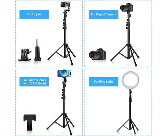 Fusion universāls statīvs | selfie stick | turētājs GOPRO | tālrunis | fotokamera 160 cm + pults