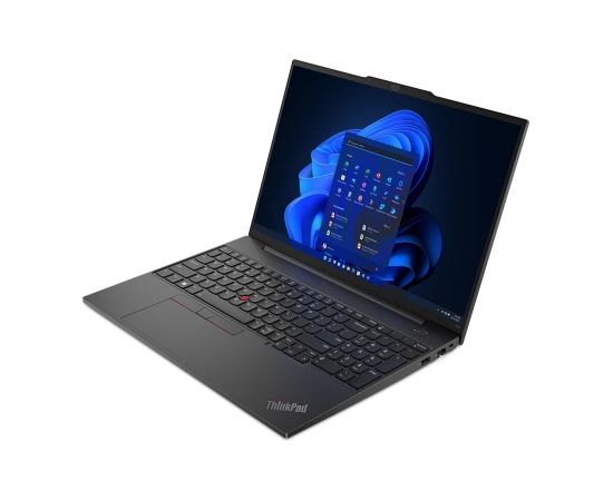 Lenovo ThinkPad   E16 (Gen 1) Black, 16 ", IPS, WUXGA, 1920x1200, Anti-glare, Intel Core i5,  i5-1335U, 16 GB, DDR4-3200, SSD 256 GB, Intel Iris Xe Graphics, No Optical drive, Windows 11 Pro, 802.11ax, Bluetooth version 5.1, Keyboard language English, K