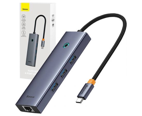 4in1 Hub Baseus  UltraJoy USB-C do 3x USB 3.0 + RJ45 (space grey)