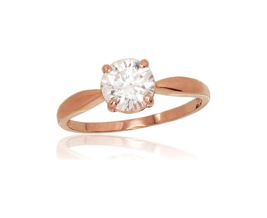Золотое кольцо #1100808(Au-R)_CZ, Красное Золото 585°, Цирконы, Размер: 16.5, 1.89 гр.