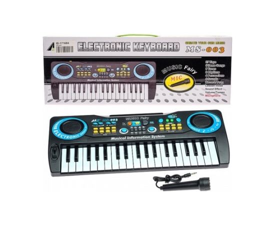 Детский синтезатор 37 мини клавиши с микрофоном (батареи)  32 см 541061
