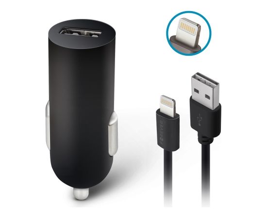 Forever M02 car charger 1x USB 1A black + Lightning cable