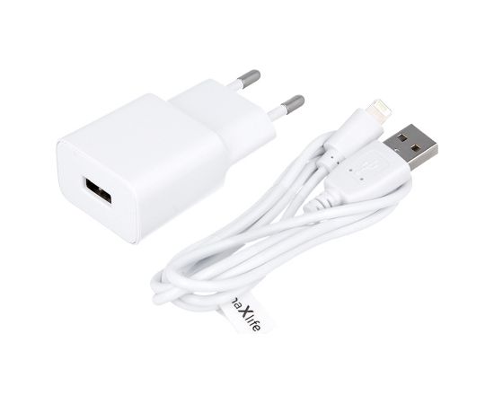Maxlife MXTC-01 charger 1x USB 1A white + Lightning cable