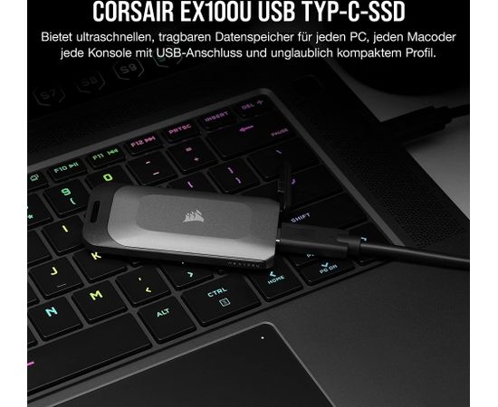 Corsair EX100U 1 TB, External SSD (black, USB-C 3.2 Gen 2x2 (20 Gbit/s)) Внешние жесткие диски
