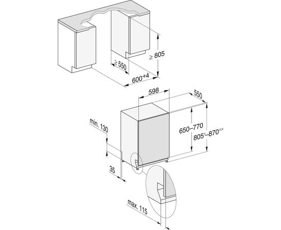 Miele G 5350 SCVi EDST Active Plus trauku mazg. mašīna, iebūvējama 60cm