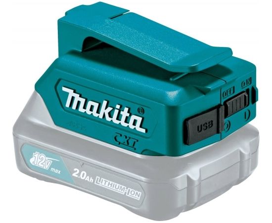 Akumulatoru adapteris Makita DEAADP06; 10,8 V / 12 V -> USB; Tālruņa akumulatoru uzlādēšanai