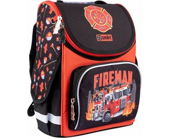 Skolas mugursoma ar cietu rāmi Smart PG-11 Fireman