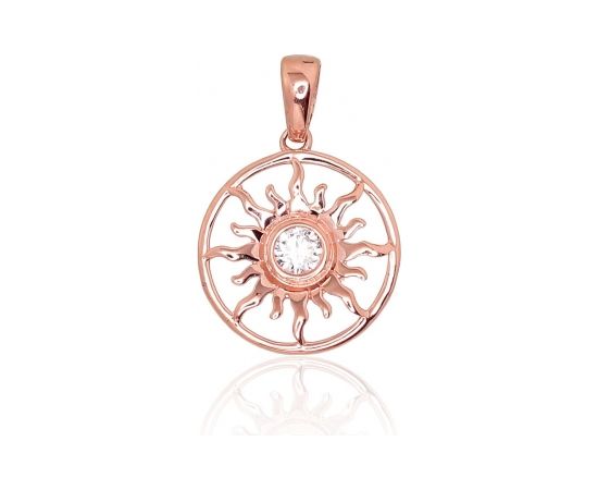 Zelta kulons #1300771(Au-R)_CZ, Sarkanais Zelts 585°, Cirkoni, 0.73 gr. Sieviešu