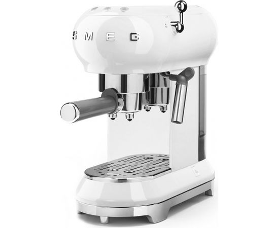 Smeg ECF01WHEU White 50's Style Aesthetic Espresso Manual Coffee Machine