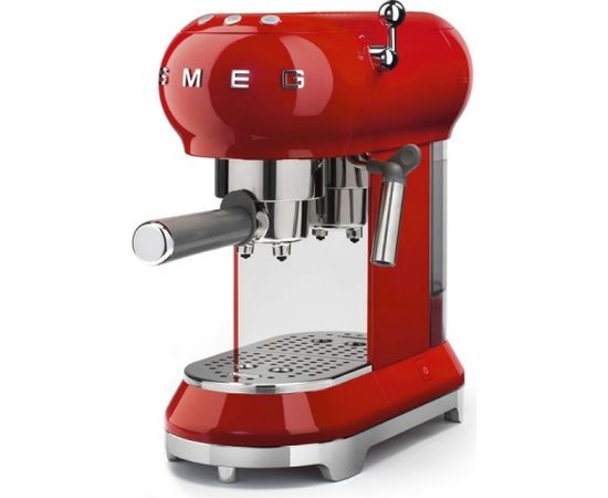 Smeg ECF01RDEU Red 50's Style Aesthetic Espresso Manual Coffee Machine