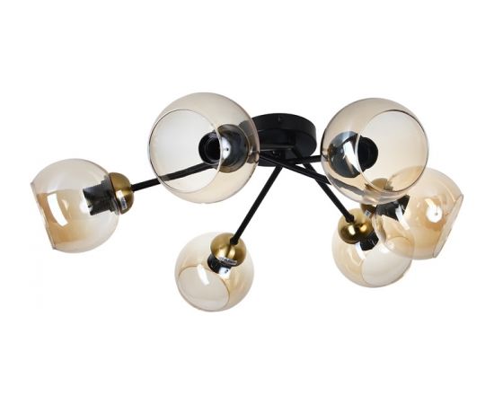 Gr.l.-AMBERA 6x40W E27 melna/dzintara Klasiskās lampas