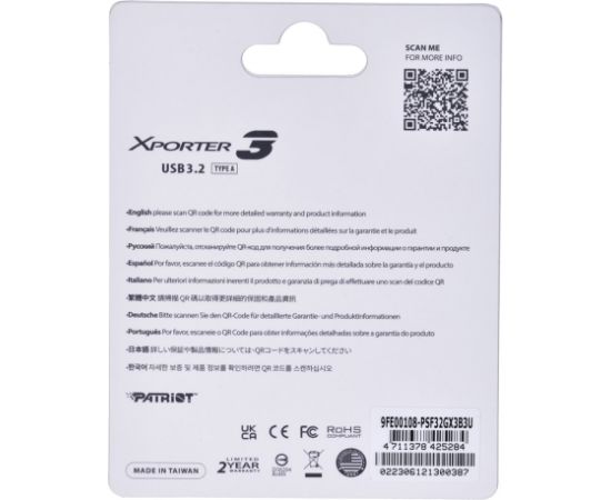 Patriot PARTIOT FLASHDRIVE Xporter 3 32GB Type A USB3.2
