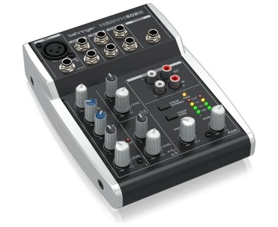 Behringer 502S - 5-kanałowy kompaktowy mikser analogowy z interfejsem USB zaprojektowany specjalnie do obsługi podcastów, streamowania oraz nagrywania w domu