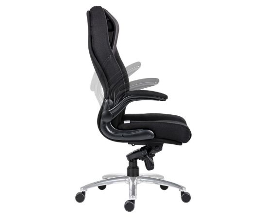 Krēsls ar roku balstiem ANTARES MARKUS 8400, melna mākslīgā āda Biroja krēsli