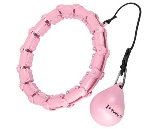 Komplekts HULA HOOP HHW02 LIGHT PINK WITH WEIGHT HMS + WAIST SUPPORT BR163 BLACK