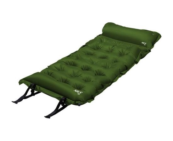 Pašpiepūšamais paklājiņš ar spilvenu NC4018  DARK GREEN SELF-INFLATING MAT NILS CAMP