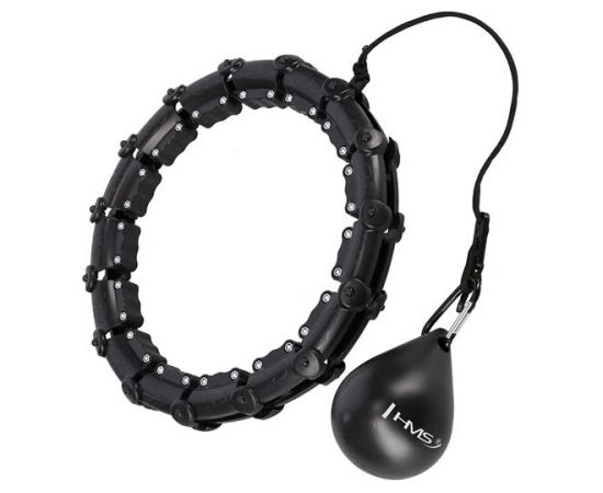 Vingrošanas aplis ar atsvaru HHW02 HULA HOP BLACK WITH WEIGHT HMS