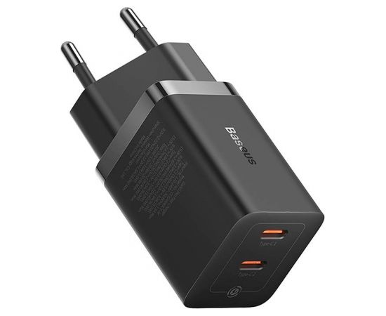 Wall Charger Baseus GaN5 40W, 2x USB C (Black)