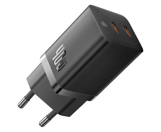 Wall Charger Baseus GaN5 40W, 2x USB C (Black)