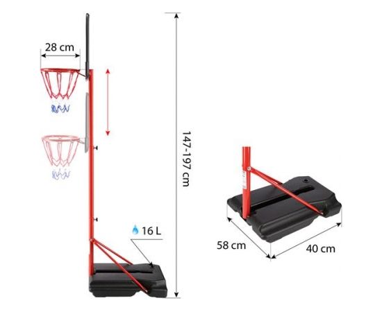 ZDK881A  Pārvietojams basketbola grozs NILS