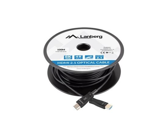 LANBERG HDMI CABLE M/M V2.1 100M 8K OPTYCZNY AOC