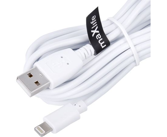 Maxlife cable USB - Lightning 3,0 m 2A white