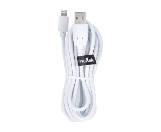 Maxlife cable USB - Lightning 3,0 m 2A white