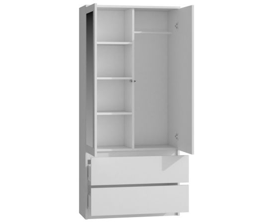 Top E Shop Topeshop SS-90 BIEL LUSTRO bedroom wardrobe/closet 5 shelves 2 door(s) White