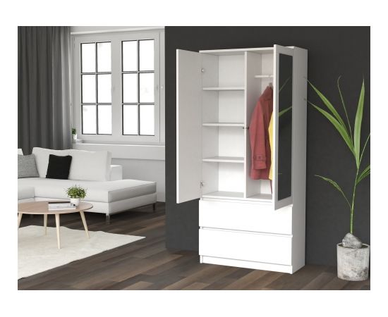 Top E Shop Topeshop SS-90 BIEL LUSTRO bedroom wardrobe/closet 5 shelves 2 door(s) White