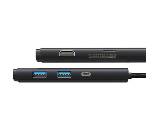 Hub Baseus OS Lite 6-Port (Type-C to HDMI+USB3.0*2+PD+SD/TF) (black