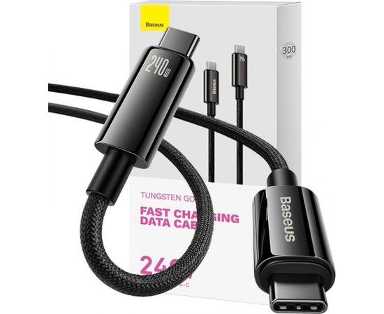 USB-C to USB-C cable Baseus Tungsten Gold 240W 3m (black)