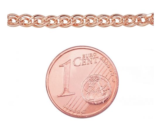 Золотая цепочка Мона-лиза 3 мм, облегченное, алмазная обработка граней #1400059(Au-R), Красное Золото 585°, длина: 50 см, 3.76 гр.