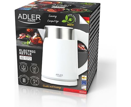 Adler AD 1372 Balta Elektriskā tējkanna 0.6L 800W