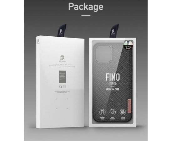 Dux Ducis Fino aizsargapvalks mobilajam telefonam Apple iPhone 12 Pro Max melns