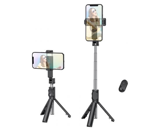 OEM Borofone Selfie Stick BY7 Magic Mirror bluetooth with tripod and remote control black
