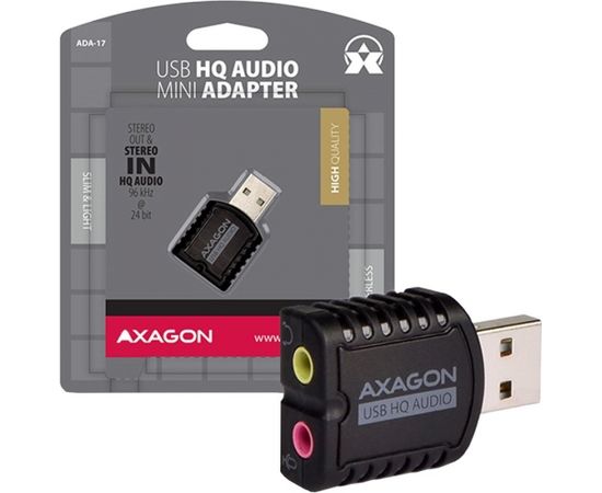 AXAGON ADA-17 USB2.0 - Stereo HQ Audio Mini Adapter 24bit 96kHz