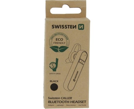 Swissten Eco Friendly Caller Bluetooth 5.0 HandsFree Austiņa ar Funkciju MultiPoint / CVC Noise Reduction Bluetooth austiņas