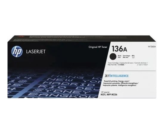 Тонер-картридж HP 136A (W1360A), черный (1150 страниц)