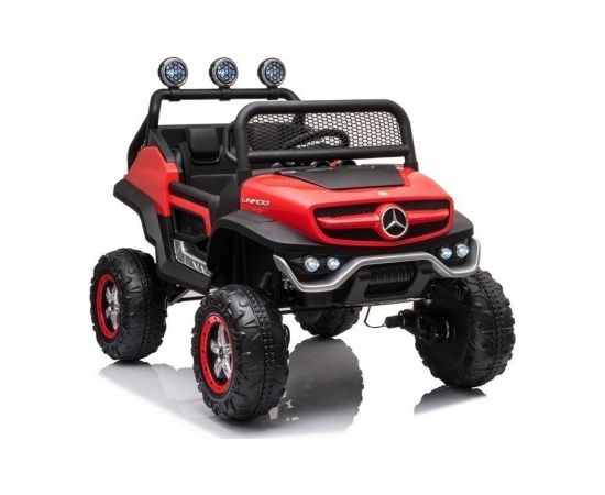 Lean Cars Vienvietīgs bērnu elektromobilis Mercedes Unimog S, sarkans lakota