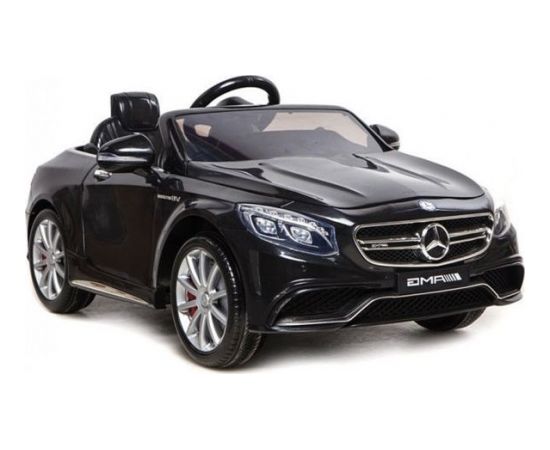 Lean Cars  Mercedes S63 AMG melns lakots Elektromobilis bērniem