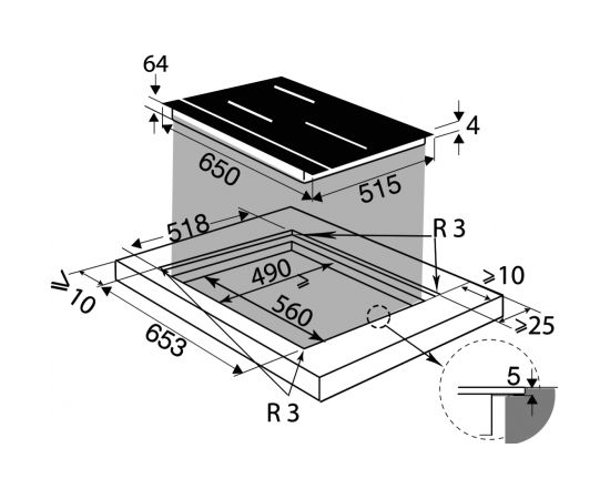 Built-in induction hob De Dietrich DPI7572W