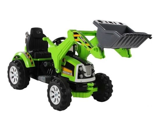 Lean Sport Elektromobilis traktors-ekskavators ar kausu, zaļš