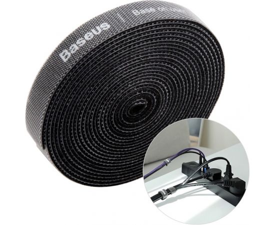 Baseus ACMGT-F01 Velcro Организатор стяжка липучка кабеля 3m Черный