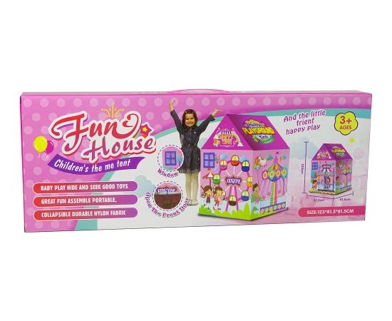 Import Leantoys Funfair House Tent for Kids Pink