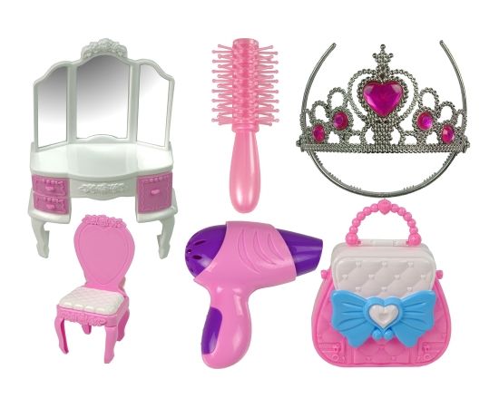 Import Leantoys Princess Tent for Kids Beauty Salon Pink Accessories Crown